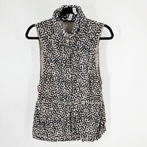 Lululemon Pack-It Vest Ace Spot Grain Black Full Zip active wear cheetah size 6